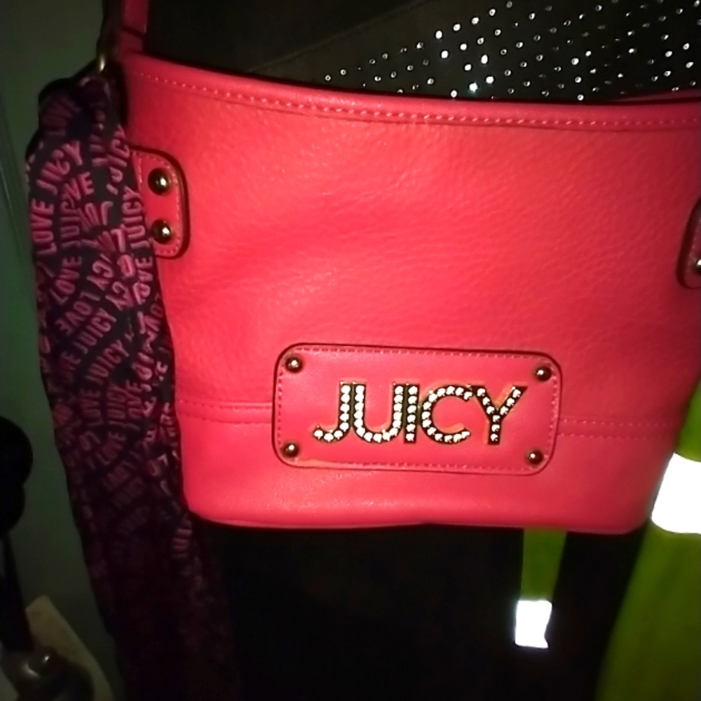Pink Juicy Shoulder Bag w/attached Scarf